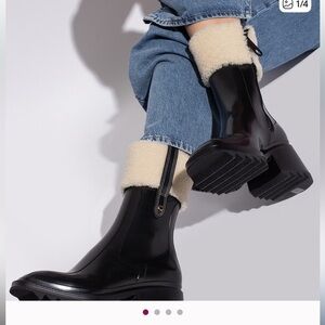 INC International Rainy boots Concepts Black Boots with white